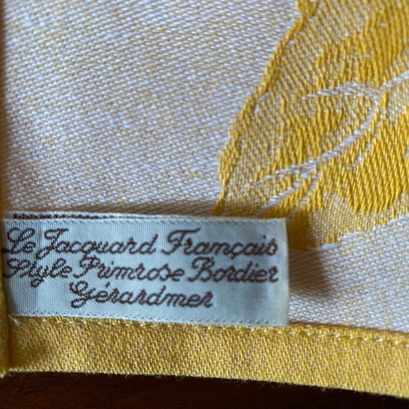 Le Jacquard Francais Primrose Bordier 8 Yellow/White Placements 13.5”x19”- $165 - Picture 3 of 6